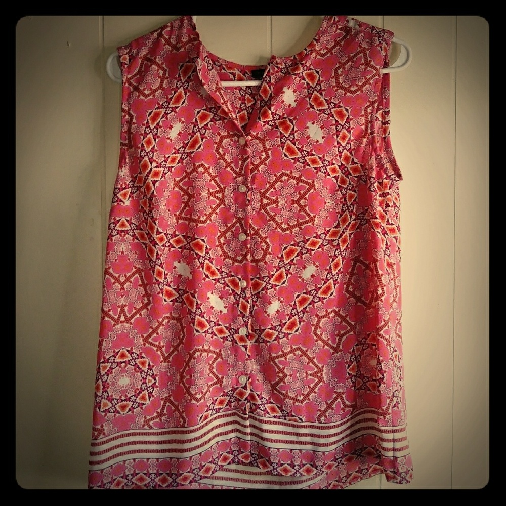 TALBOTS BUTTON UP SLEEVLESS BLOUSE